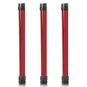 Zestaw kable Przedłużaczy 8 PIN (6+2) 3 KIT AsiaHorse 18 AWG Czerwone do karty graficznej GPU