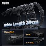 asiahorse 12vhpwr-sleeved-cable-adapter-przedluzacze-czarne