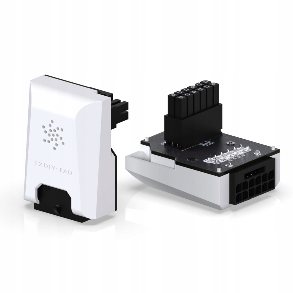 Adapter złączka do karty graficznej GPU 12VHPWR 12+4 PIN RVS 90 Stopni Biały VGA PCIe Ezdiy-Fab