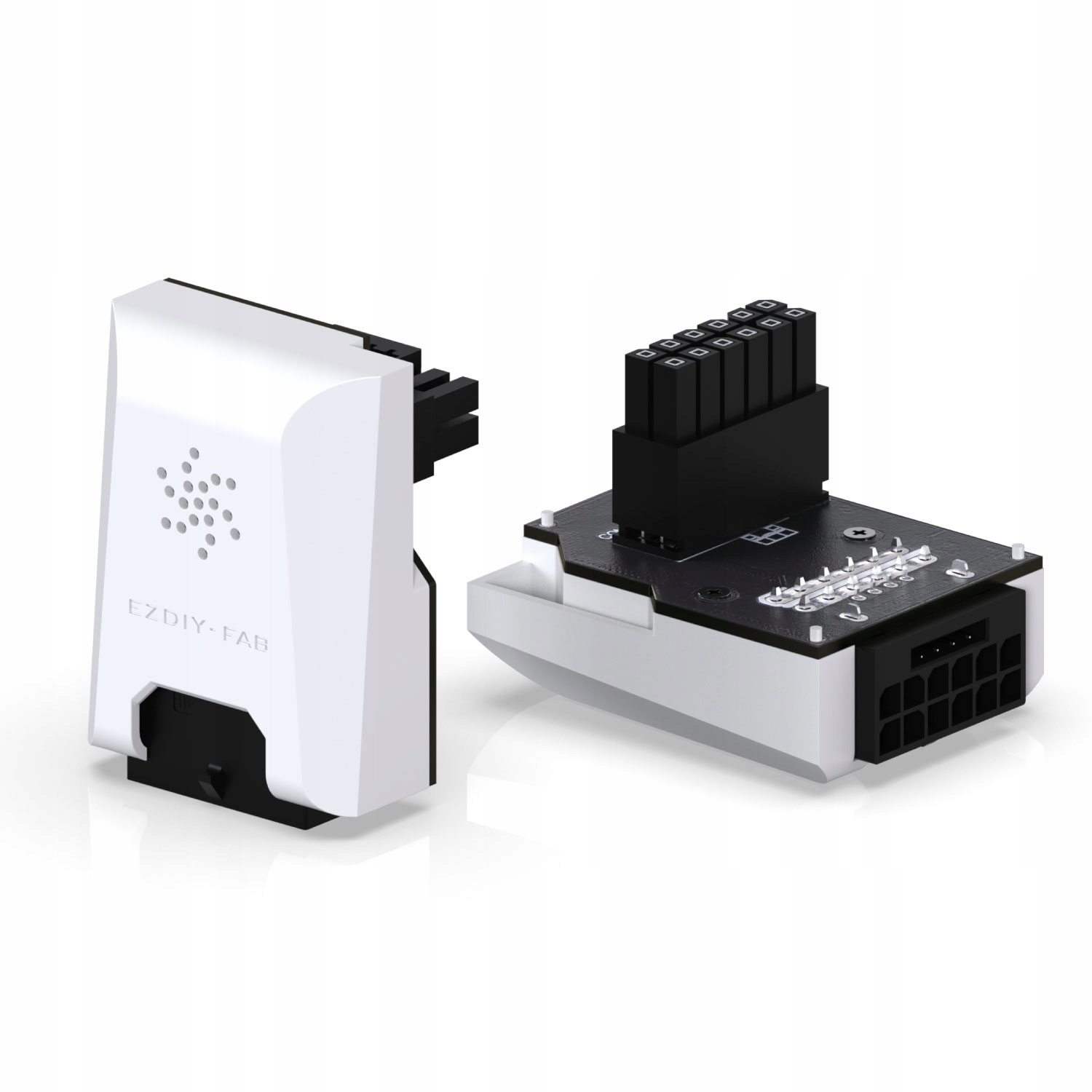 Adapter złączka do karty graficznej GPU 12VHPWR 12+4 PIN RVS 90 Stopni Biały VGA PCIe Ezdiy-Fab