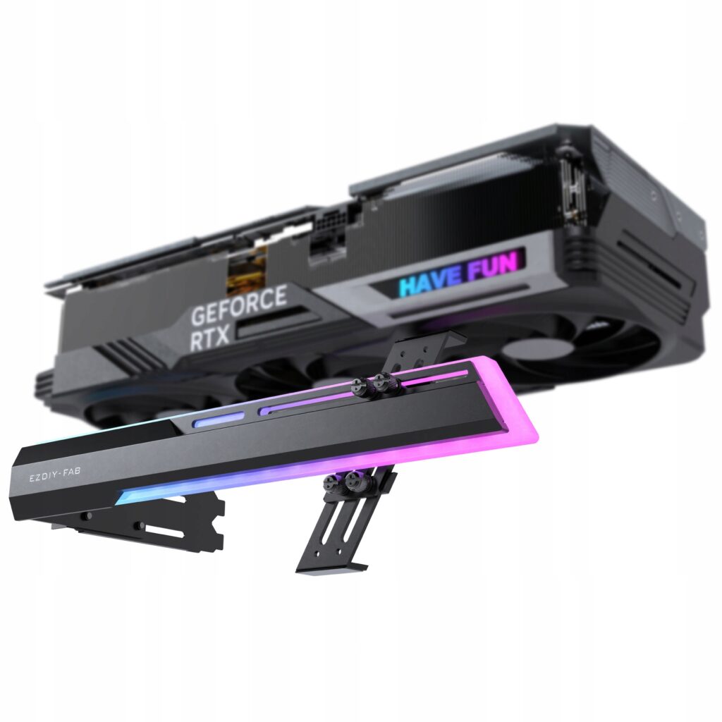 Podpórka Wspornik Uchwyt pod karte graficzną czarny ARGB 5V GPU EZDIY-FAB YIHPI341