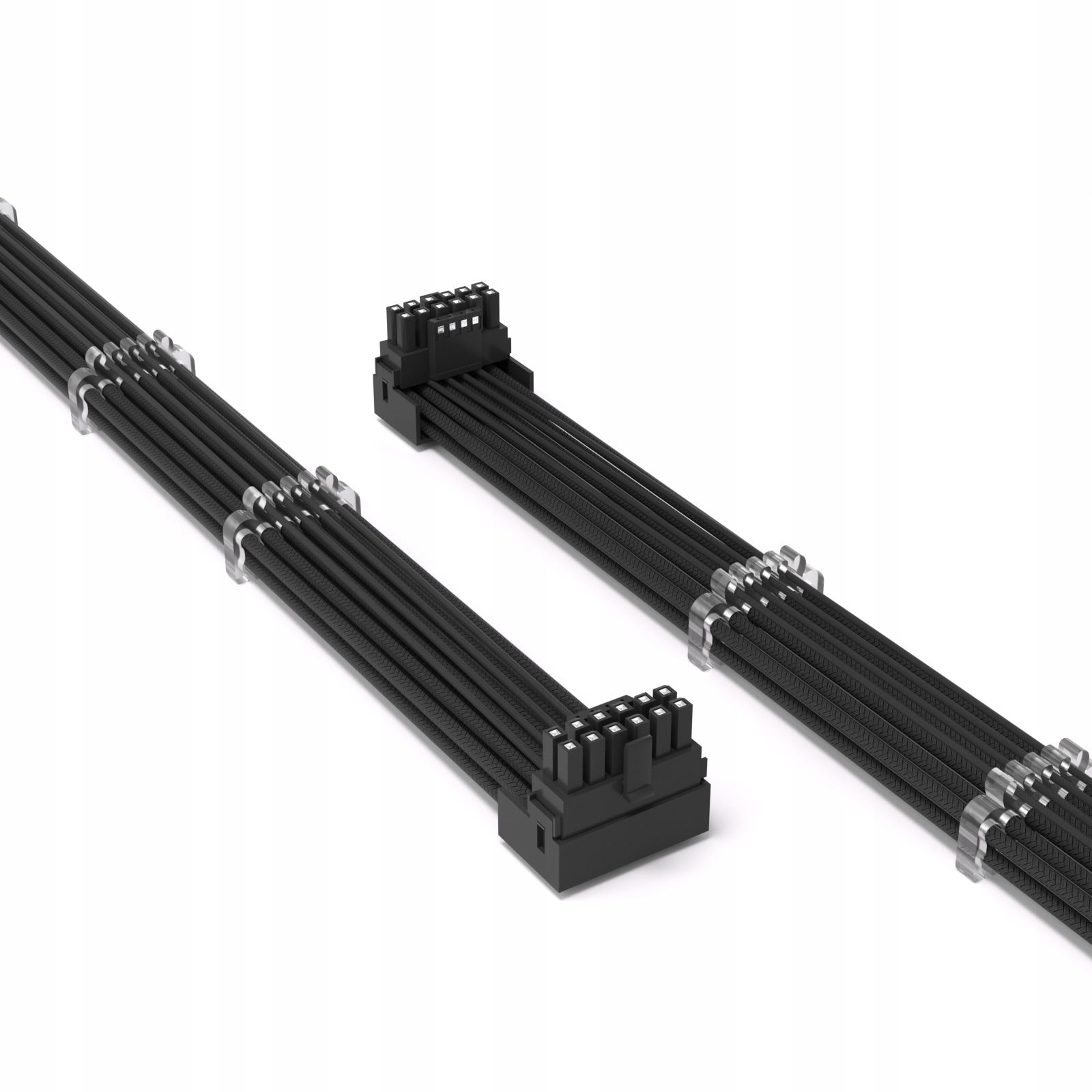 Przedłużacz przewód kątowy 90 stopni 12VHPWR TYP B 12+4 Pin 16 AWG Czarny QingSea