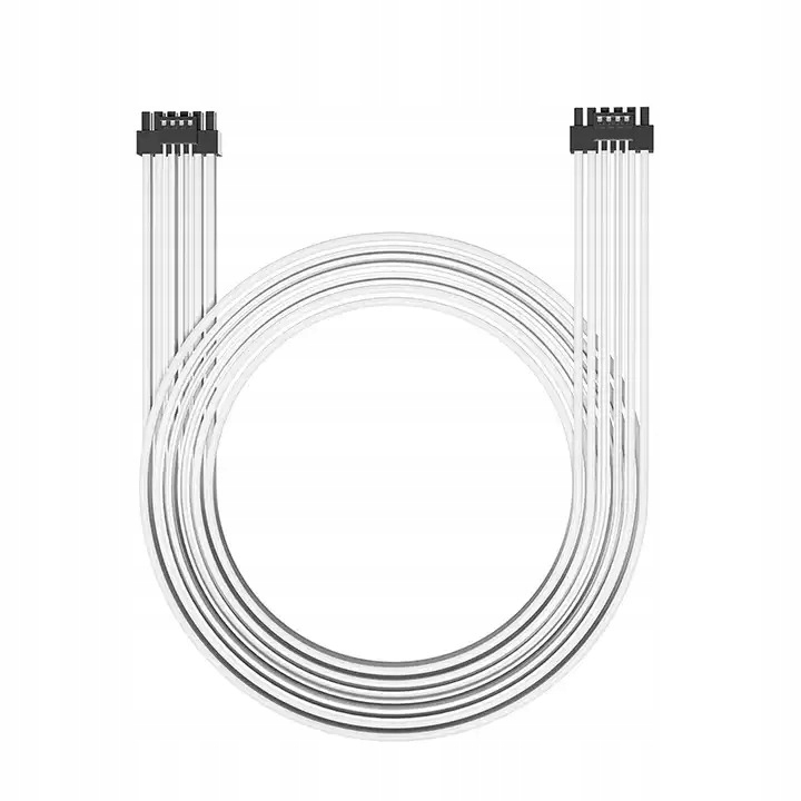 Kabel przewód 12VHPWR 70 cm do zasilacza 12+4 Pin Biały 600W 16 AWG QingSea