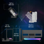 Uchwyt do karty graficznej ARGB Regulowany Vertical GPU EZDIY-FAB Taśma Riser PCIE 4.0 wymiary