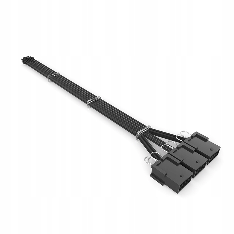 Adapter przejściówka Przedłużacz 4*8 PIN 6+2 PIN Czarny 12VHPWR 600W 16 AWG QingSea