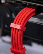 Przedłużacz 8 PIN (6+2) w oplocie AsiaHorse 18 AWG do karty graficznej czerwony GPU