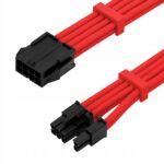 Przedłużacz 8 PIN (6+2) w oplocie AsiaHorse 18 AWG do karty graficznej czerwony GPU