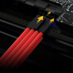 Przedłużacz 8 PIN (6+2) w oplocie AsiaHorse 18 AWG do karty graficznej czerwony GPU