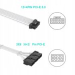 Adapter przejściówka Przedłużacz 3*8 PIN 6+2 PIN 12VHPWR 600W 16 AWG QingSea biały