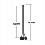 Adapter przejściówka Przedłużacz 3*8 PIN 6+2 PIN Czarny12VHPWR 600W 16 AWG QingSea wymiary