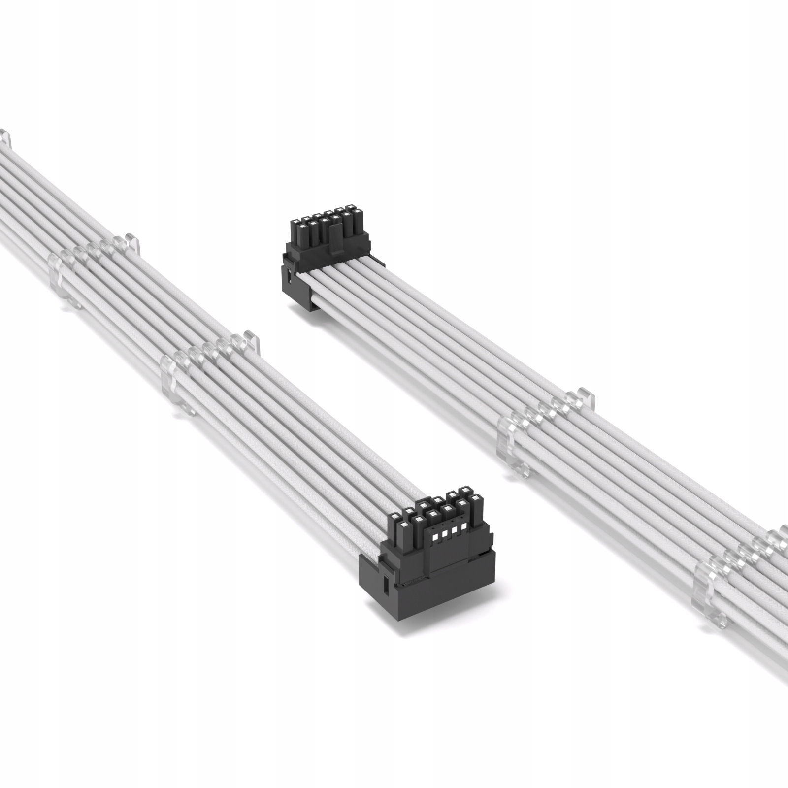 Przedłużacz przewód kątowy 90 stopni 12VHPWR TYP A 12+4 Pin 16 AWG Biały QingSea