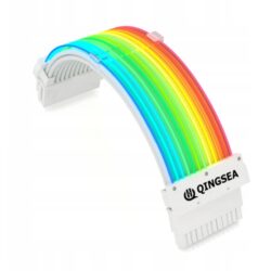 Przedłużacz kabel ARGB przewód do zasilacza biały 24 Pin CPU Płyta główna