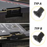 Przedłużacz przewód kątowy 90 stopni 12VHPWR TYP A 12+4 Pin 16 AWG Czarny QingSea
