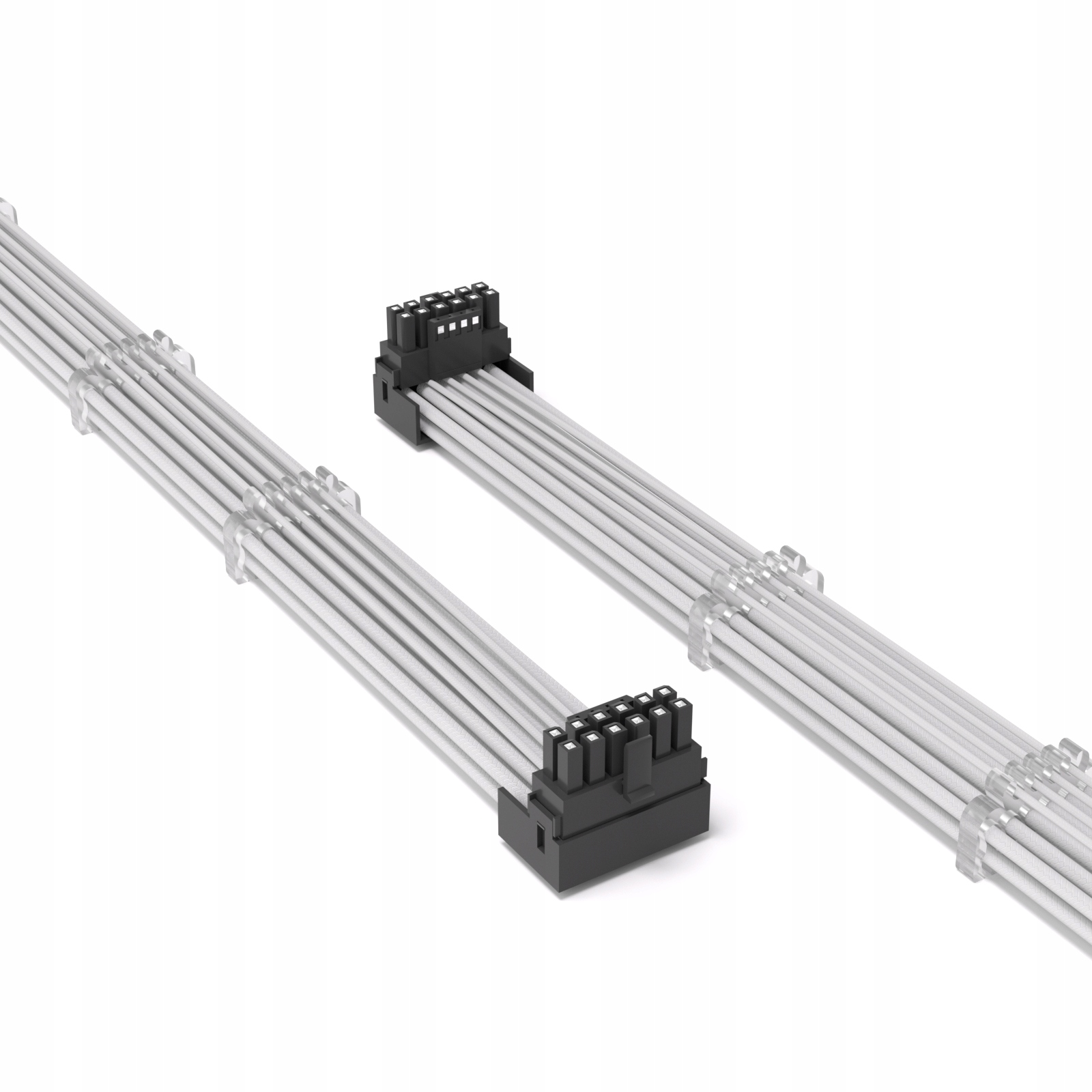 Przedłużacz przewód kątowy 90 stopni 12VHPWR TYP B 12+4 Pin 16 AWG Biały QingSea