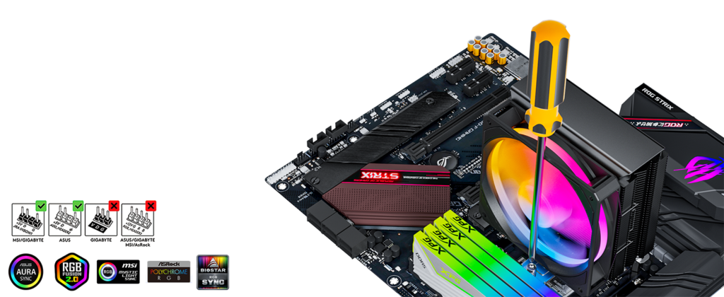 Chłodzenie do procesora CPU UpHere P5C ARGB 5V LGA 1700 AM5 Pasta 230W