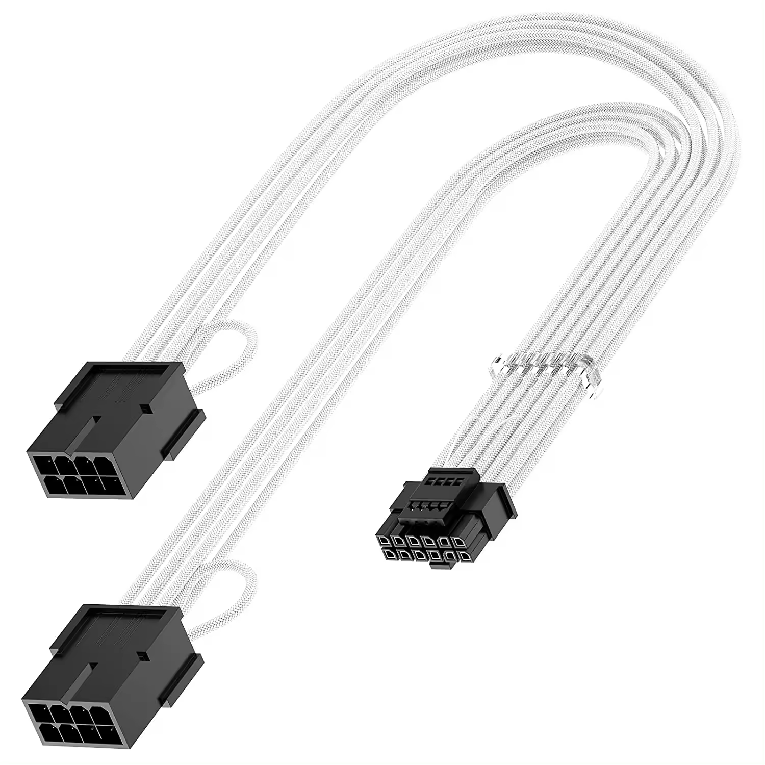 Adapter przejściówka Przedłużacz Biały 2*8 PIN 12VHPWR 400W 16 AWG QingSea