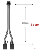 Adapter przejściówka Przedłużacz 2*8 PIN 12VHPWR 400W 16 AWG QingSea