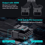 Adapter przejściówka Przedłużacz 2*8 PIN 12VHPWR 400W 16 AWG QingSea