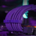 Zestaw przedłużaczy kabli do zasilacza ATX 4 KIT Fioletowe 18 AWG AsiaHorse Sleeved - obrazek 3