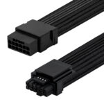 Przedłużacz do zasilacza w oplocie 12VHPWR 12+4 PIN Czarny AsiaHorse 70 CM 16 AWG