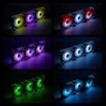 Zestaw 3 wentylatorów 120mm PWM Asiahorse DAWN Pro ARGB Daisy chain Czarne - obrazek 12