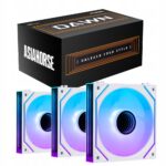 Zestaw 3 wentylatorów 120mm PWM Asiahorse DAWN Pro ARGB Daisy chain Białe