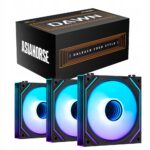 Zestaw 3 wentylatorów 120mm PWM Asiahorse DAWN Pro ARGB Daisy chain Czarne